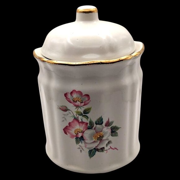 House Of Webster Briar Rose Vintage Ceramic Canister Jar With Lid Floral Design - Picture 1 of 7